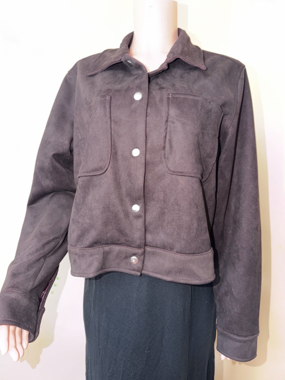 Universal Thread Dark Brown Suede Button Jacket